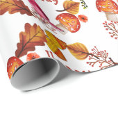 Waterverf Happy Oktober Verjaardag Herfstbladeren Cadeaupapier (Rol Hoek)