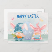 Waterverf Happy Paasgnomen Briefkaart (Voorkant / Achterkant)