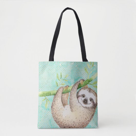 Waterverf Happy Sloth Draagtas (Voorkant)