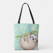 Waterverf Happy Sloth Draagtas (Achterkant)