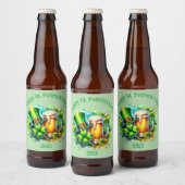 Waterverf Happy St. Patrick's Day Party accessoire Bier Etiket (Flessen)