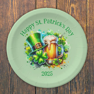 Waterverf Happy St. Patrick's Day Party accessoire Papieren Bordje
