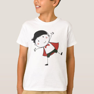 Waterverf Happy Stick Boy Red Cape Mooi T-shirt
