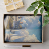 Waterverf Harbour Town Vuurtoren Tissuepapier (Geschenk)