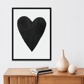 Waterverf Harde Valentijn Art Print - zwart