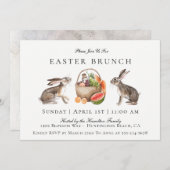 Waterverf Hare Easter Brunch Uitnodiging (Voorkant / Achterkant)