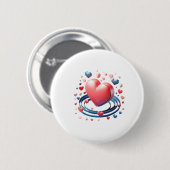 Waterverf Hart - Button - Herfst in liefde (Voorkant /achterkant)