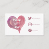 Waterverf hart dank u Sociale links Informatiekaartje (Voorkant)