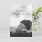 Waterverf Hart Foto Baby - Aankondiging geboorte (Staand voorkant)