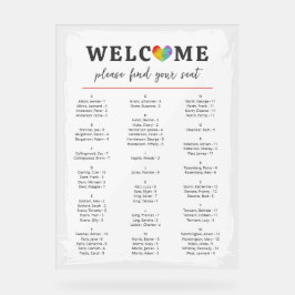 Waterverf Hart Gay Lesbian Wedding Sezing Chart Acryl Bord