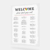 Waterverf Hart Gay Lesbian Wedding Sezing Chart Acryl Bord (Hoek)