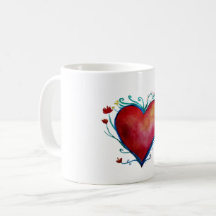 Waterverf hart koffiemok