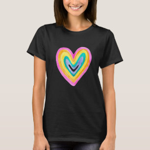 Waterverf Hart Lgbtq Gay Rechten Trots Pride Regen T-shirt