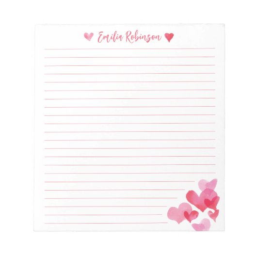 Waterverf hart Notitieblok (Voorkant)