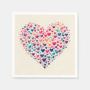 Waterverf Hart Servet voor Valentijnsdag