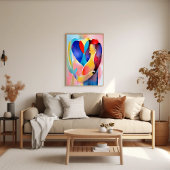 Waterverf hart van liefde kunst poster