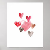 Waterverf - hartafdrukken poster (Voorkant)