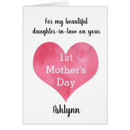 Waterverf hartdochter-in-law 1ste Moederdag