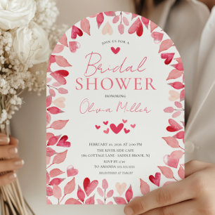 Waterverf Harten Bridal Shower Invitation Kaart