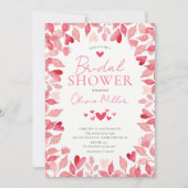 Waterverf Harten Bridal Shower Invitation Kaart (Voorkant)