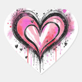 Waterverf harten hart sticker (Voorkant)