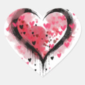 Waterverf harten hart sticker (Voorkant)