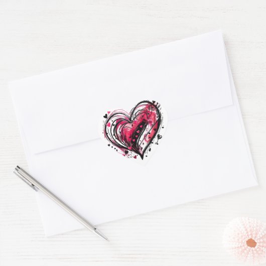 Waterverf harten hart sticker (Envelop)