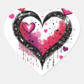 Waterverf harten hart sticker (Voorkant)