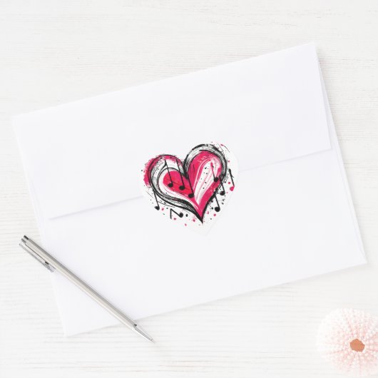 Waterverf harten hart sticker (Envelop)
