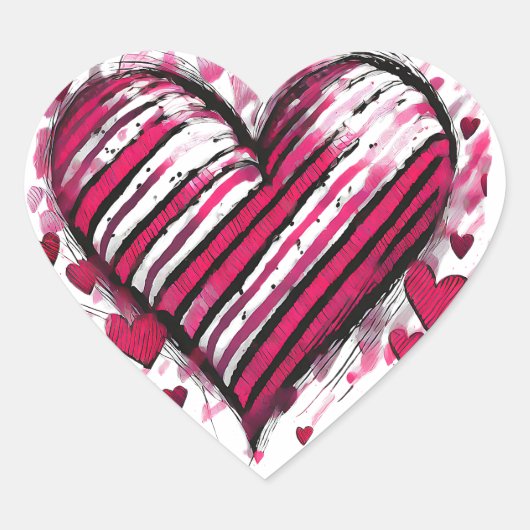 Waterverf harten hart sticker (Voorkant)