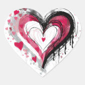 Waterverf harten hart sticker (Voorkant)