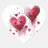 Waterverf harten hart sticker (Voorkant)