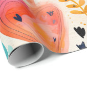 Waterverf Harten Valentijn Cadeaupapier (Rol Hoek)