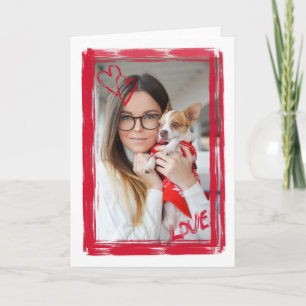 Waterverf Hartjes Valentijn Fotolijst Rood Feestdagen Kaart