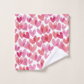Waterverf hartpatroon bad handdoek (Wasdoekje)