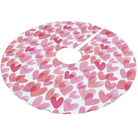 Waterverf hartpatroon kerstboom rok (Gekanteld)