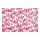 Waterverf hartpatroon kussensloop (Achterkant-Links)