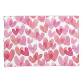 Waterverf hartpatroon kussensloop (Voorkant-Rechts)