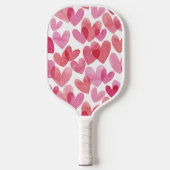 Waterverf hartpatroon pickleball paddle (Voorkant)