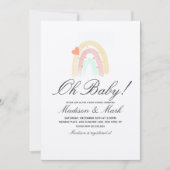 Waterverf Hartrinboogstroke Baby shower Rustisch Kaart (Voorkant)