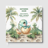 Waterverf Hatching Soon Dinosaur gastenboek (Voorkant)