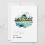 Waterverf Hawaï Bestemming Bruiloft Bedankkaart (Achterkant)
