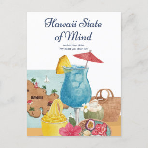 Waterverf Hawaii Aloha, mijn hart je stole-ah Briefkaart