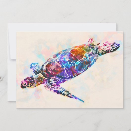 Waterverf Hawaiiaanse Zee Turtle Kaart (Voorkant)