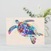 Waterverf Hawaiiaanse Zee Turtle Kaart (Staand voorkant)
