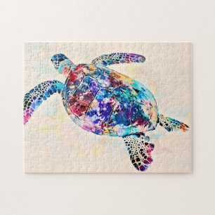Waterverf Hawaiiaanse Zee Turtle Legpuzzel