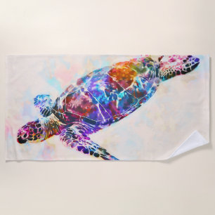 Waterverf Hawaiiaanse Zee Turtle Strandlaken