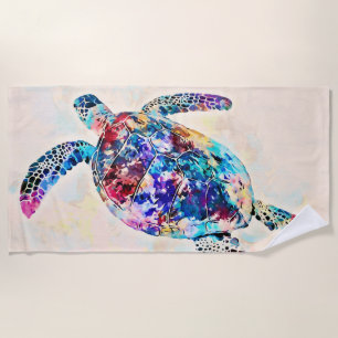 Waterverf Hawaiiaanse Zee Turtle Strandlaken