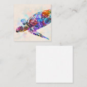 Waterverf Hawaiiaanse Zee Turtle Vierkante Visitekaartje (Voorkant / Achterkant)