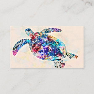 Waterverf Hawaiiaanse Zee Turtle Visitekaartje